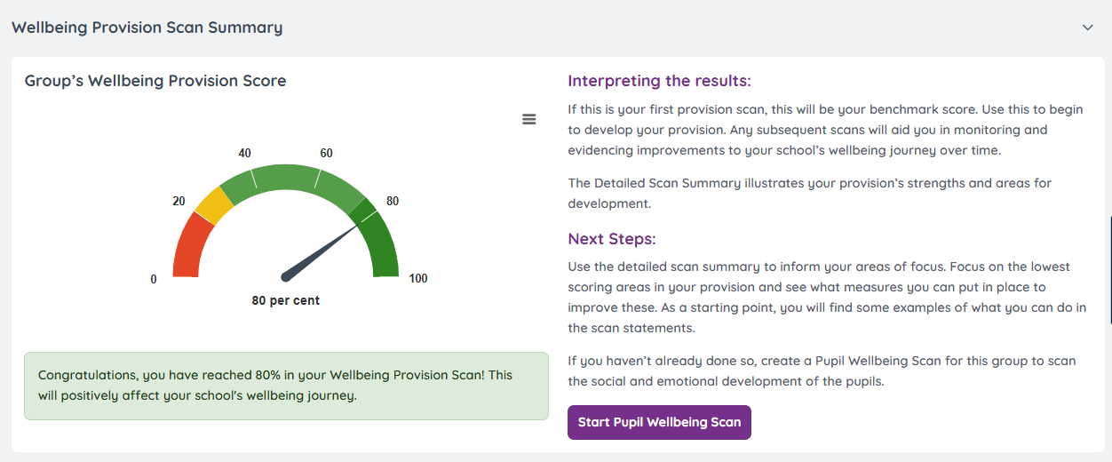Detailed summary profile screenshot